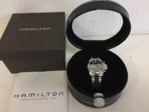 ハミルトン HAMILTON Khaki カーキ10 ATM SAPPHIRE CRYSTAL クォーツ 腕時計 ケース付き 動作未確認